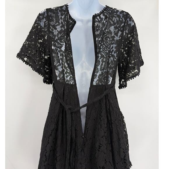 Showpo Lace Mini Dress 6 Whimsigoth Romantic Babydoll  Deep V Fairy Grunge Y2K - Picture 8 of 10